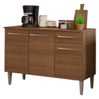 Balcão Gabinete Madesa Emilly 3 Portas e 1 Gaveta Rustic