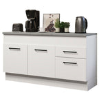 Balcão Madesa Agata 150 cm 2 Portas e 2 Gavetas (Com Tampo) Branco