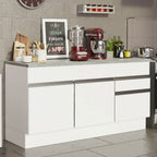Balcão Madesa Glamy 150 cm 2 Portas e 2 Gavetas (Com Tampo) Branco