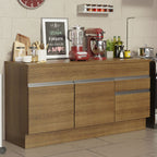 Balcão Madesa Glamy 150 cm 2 Portas e 2 Gavetas (Com Tampo) Rustic