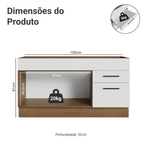 Balcão Gabinete de Pia Madesa Agata 150 cm 2 Portas e 2 Gavetas (Sem Tampo e Pia) Rustic/Branco