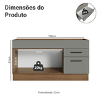 Balcão Gabinete de Pia Madesa Agata 150 cm 2 Portas e 2 Gavetas (Sem Tampo e Pia) Rustic/Cinza