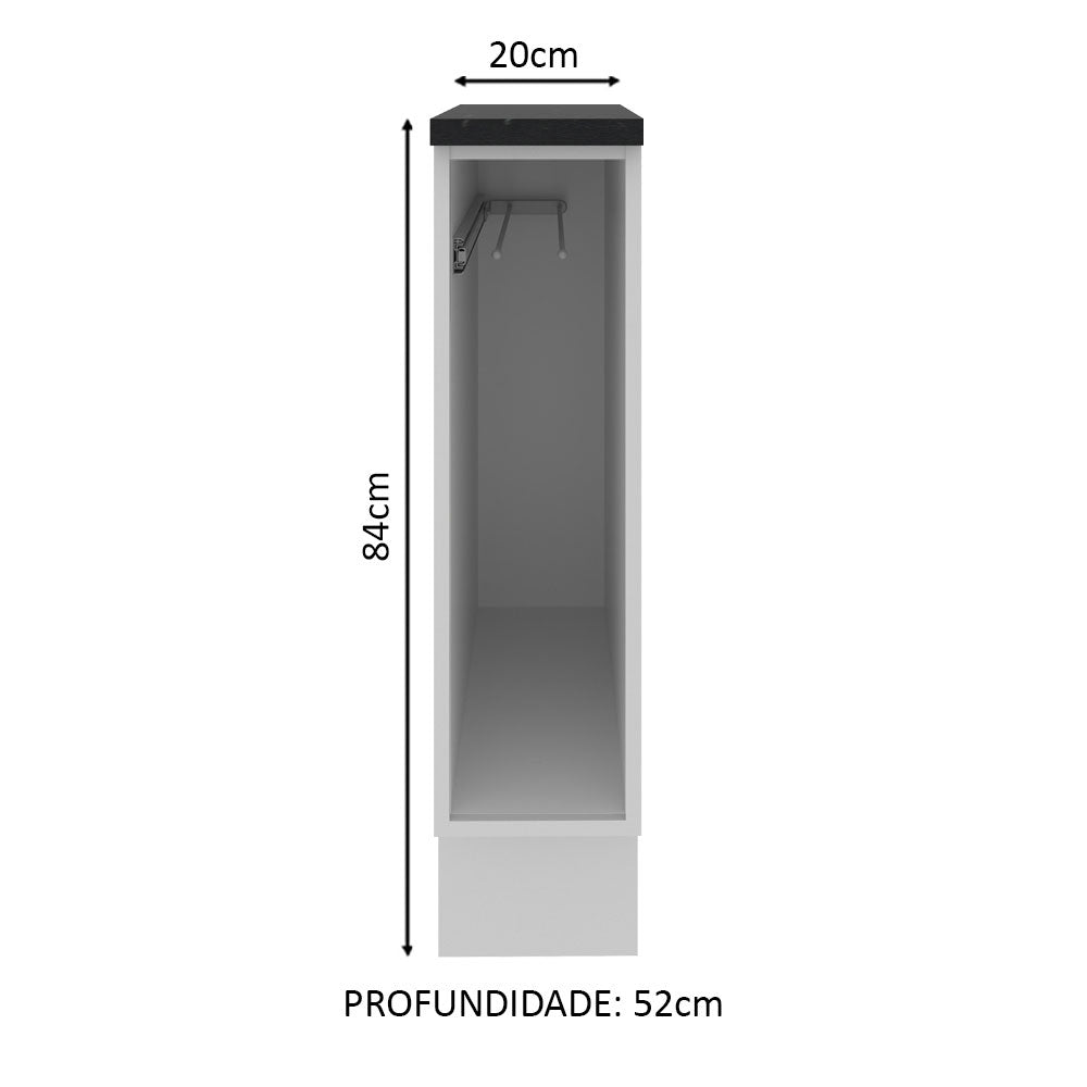 Balcão Porta-Pano Madesa Acordes 100% MDF Branco