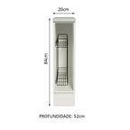 Balcão Porta-Temperos 20 cm (Com Tampo) para Cozinhas Branco Madesa