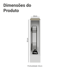 Balcão Porta-Temperos 20 cm (Sem Tampo) para Cozinhas Branco Madesa