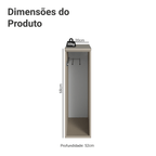 Balcão Porta-Pano 20 cm Suspenso Crema Nice Madesa