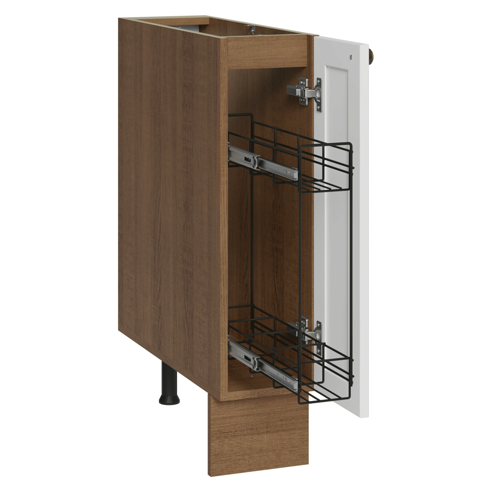 Balcão Porta-Temperos 20 cm 1 Porta (Sem Tampo) Rustic/Branco Vik Madesa