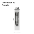 Balcão Porta-Temperos 20 cm 1 Porta Branco/Preto Lux Madesa