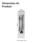 Balcão Porta-Temperos 20 cm 1 Porta (Sem Tampo) Branco/Preto Lux Madesa