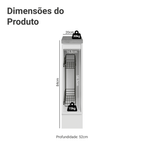 Balcão Porta-Temperos 20 cm 1 Porta Branco/Preto Vik Madesa