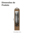 Balcão Porta-Temperos 20 cm 1 Porta (Sem Tampo) Rustic/Preto Lux Madesa