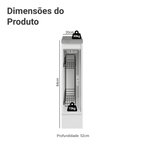 Balcão Porta-Temperos 20 cm 1 Porta Branco/Cinza Lux Madesa