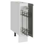 Balcão Porta-Temperos 20 cm 1 Porta (Sem Tampo) Branco/Cinza Vik Madesa