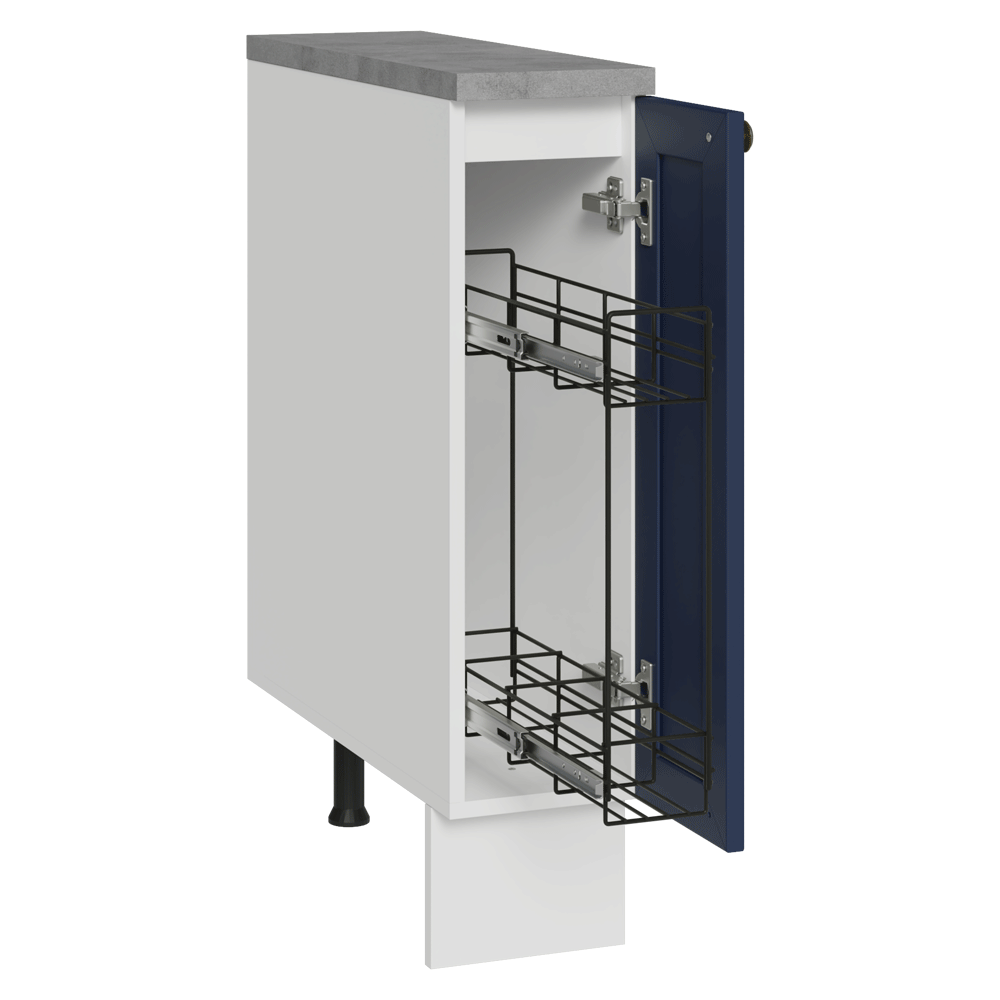 Balcão Porta-Temperos 20 cm 1 Porta Branco/Azul Vik Madesa