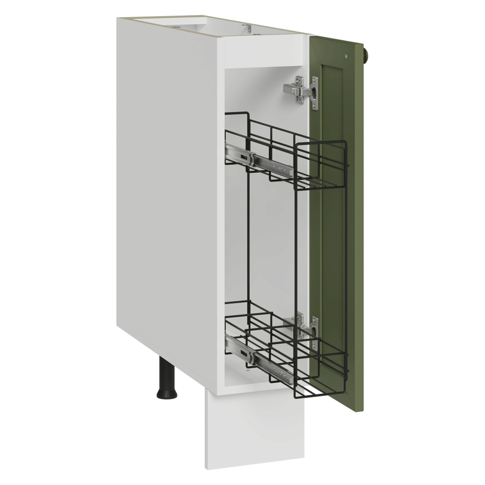 Balcão Porta-Temperos 20 cm 1 Porta (Sem Tampo) Branco/Verde Vik Madesa
