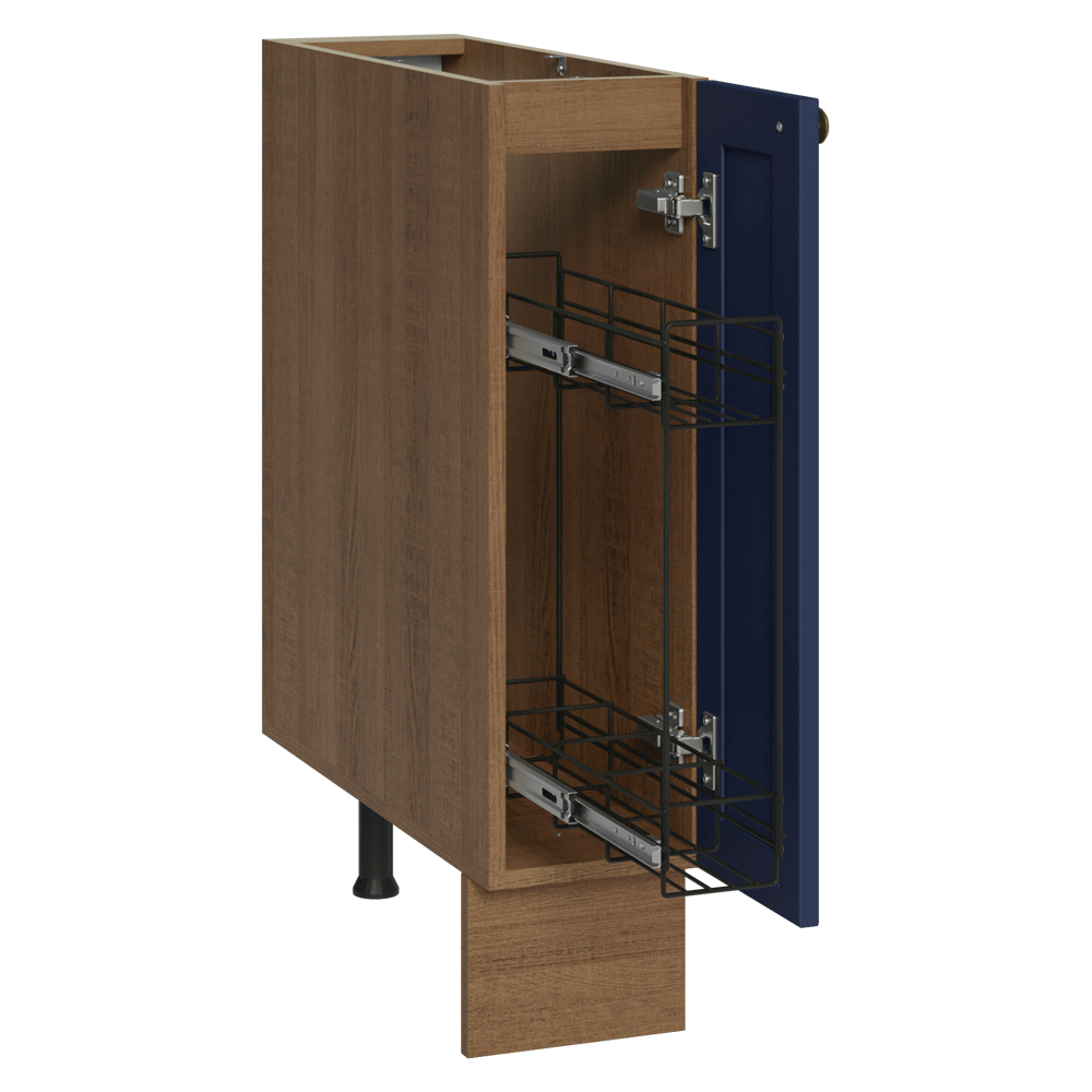 Balcão Porta-Temperos 20 cm 1 Porta (Sem Tampo) Rustic/Azul Vik Madesa