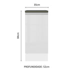 Balcão 100% MDF 35 cm 1 Porta Frente Branco Brilho Acordes Madesa