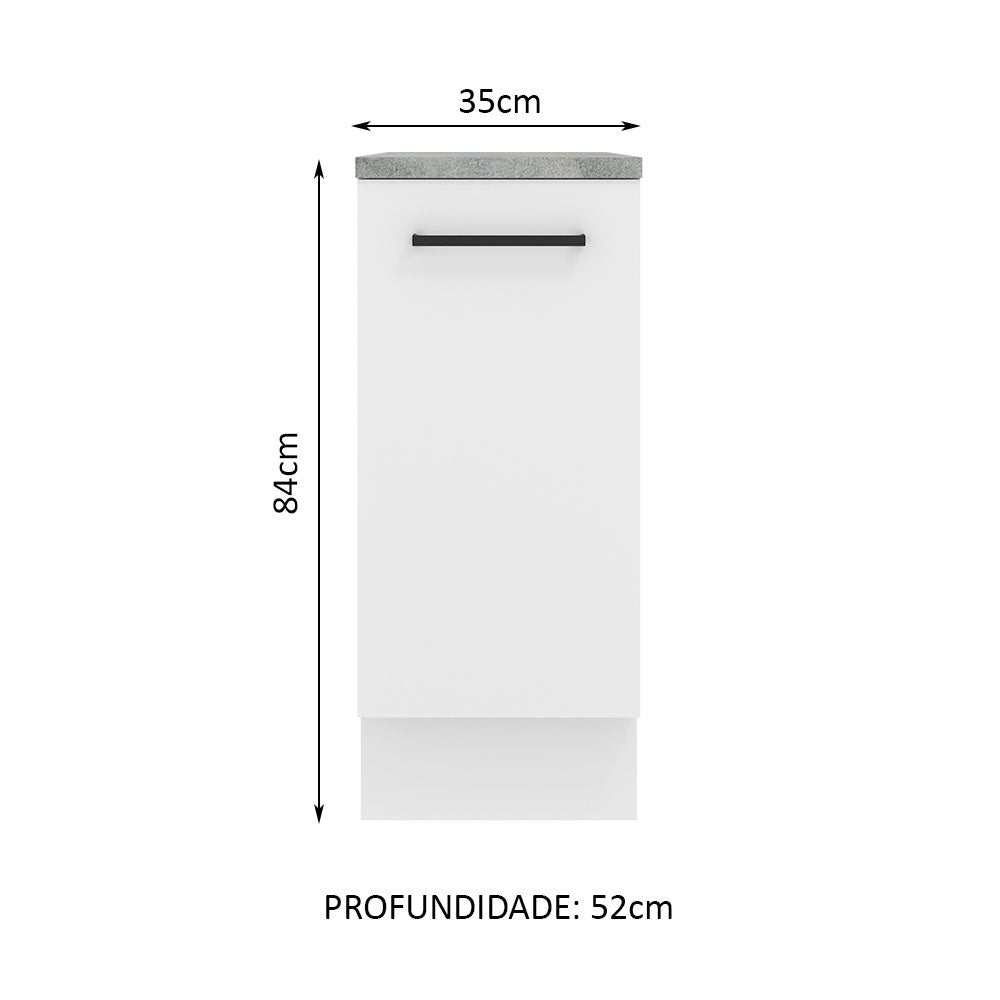 Balcão Madesa Agata 35 cm 1 Porta Branco
