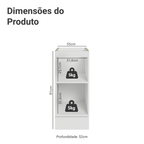 Balcão de Cozinha 35 cm 1 Porta (Sem Tampo) Branco Agata Madesa