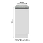 Balcão Madesa Glamy 35 cm 1 Porta Branco