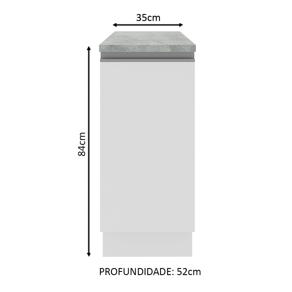 Balcão Madesa Glamy 35 cm 1 Porta Branco