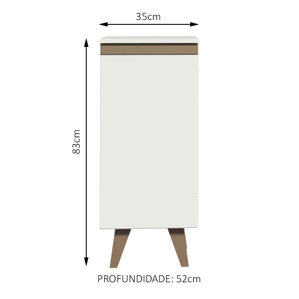 Balcão Madesa Reims 35 cm 1 Porta Branco