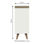 Balcão Madesa Reims 35 cm 1 Porta Branco