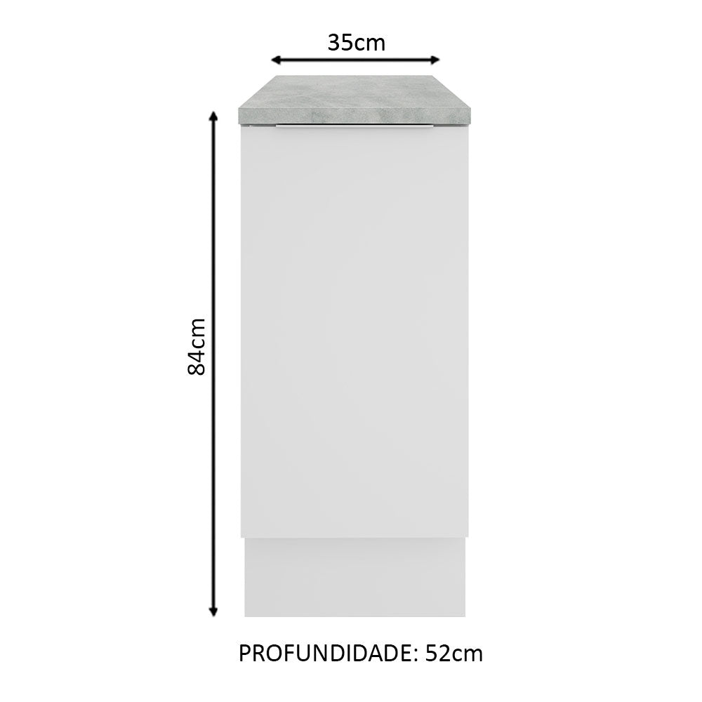 Balcão Madesa Stella 35 cm 1 Porta Branco | Madesa Móveis