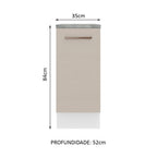 Balcão 35 cm 1 Porta Branco/Crema Agata Madesa