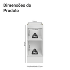 Balcão de Cozinha 35 cm 1 Porta (Sem Tampo) Branco/Crema Vik Madesa