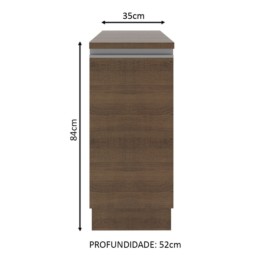 Balcão Madesa Glamy 35 cm 1 Porta Rustic