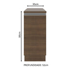 Balcão Madesa Glamy 35 cm 1 Porta Rustic