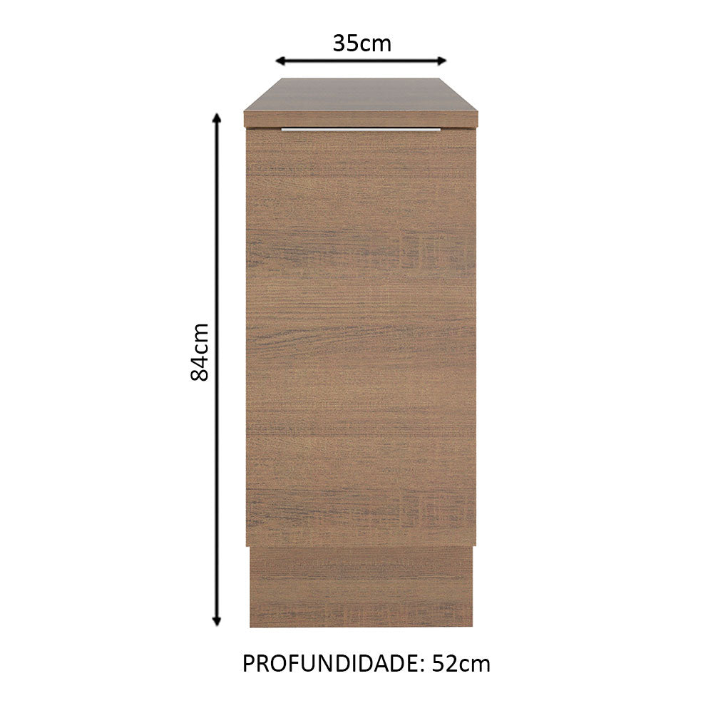 Balcão Madesa Stella 35 cm 1 Porta Rustic