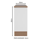Balcão Madesa Stella 35 cm 1 Porta Rustic/Branco