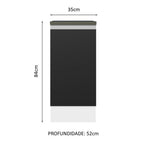 Balcão 100% MDF 35 cm 1 Porta Branco/Preto Acordes Madesa