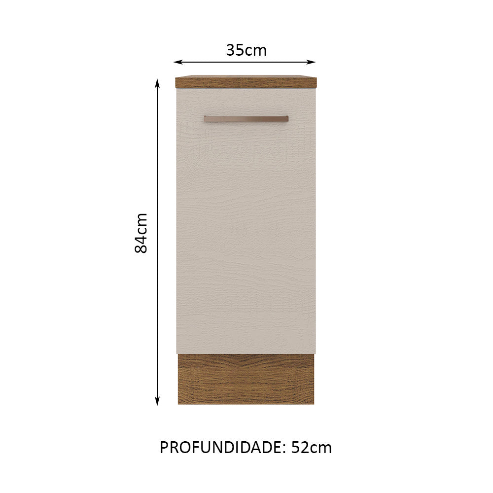 Balcão 35 cm 1 Porta Rustic/Crema Agata Madesa