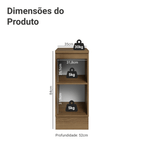 Balcão de Cozinha 35 cm 1 Porta Rustic/Preto Lux Madesa