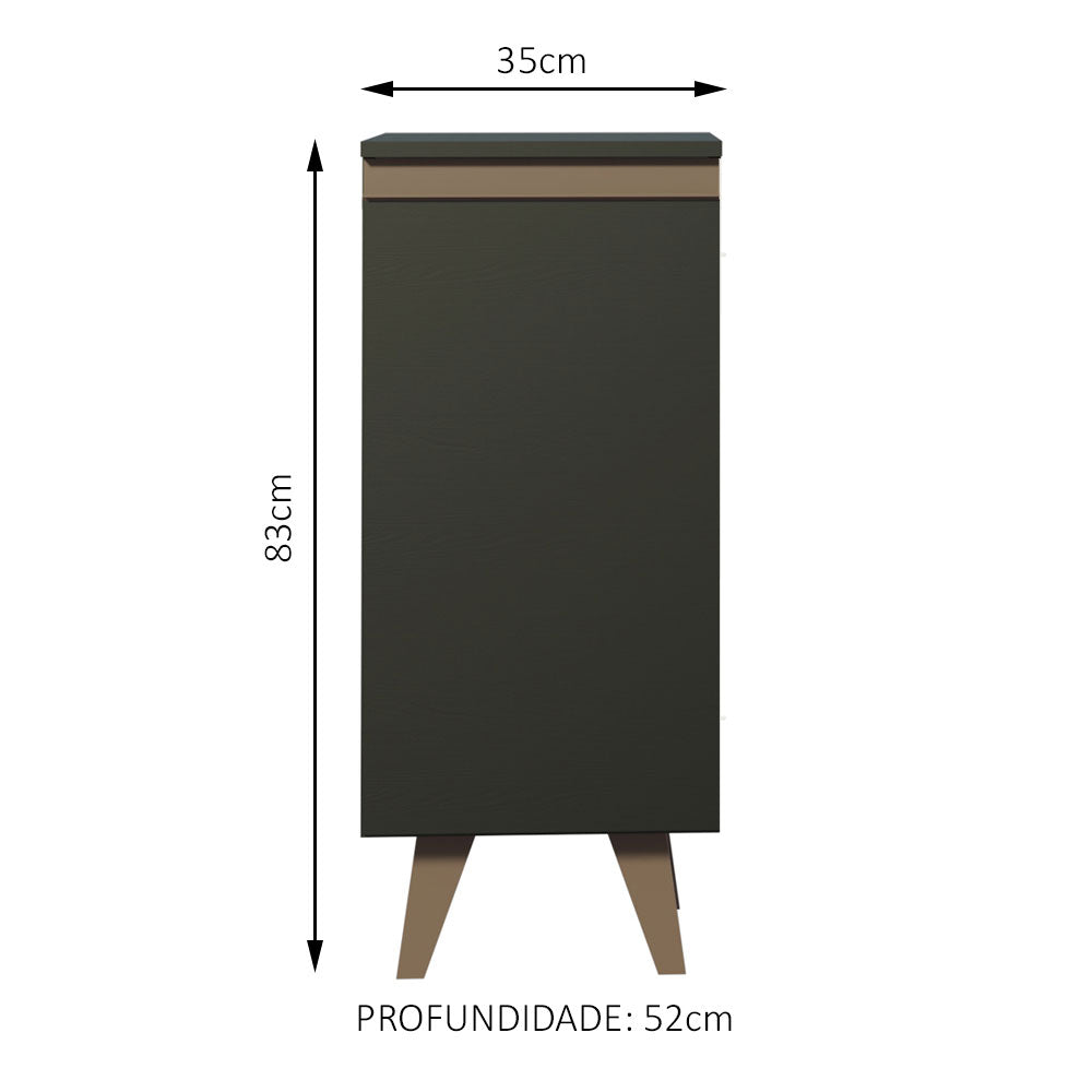 Balcão Madesa Reims 35 cm 1 Porta Preto