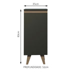 Balcão Madesa Reims 35 cm 1 Porta Preto