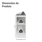 Balcão de Cozinha 35 cm 1 Porta Branco/Cinza Lux Madesa