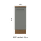 Balcão Madesa Agata 35 cm 1 Porta Rustic/Cinza