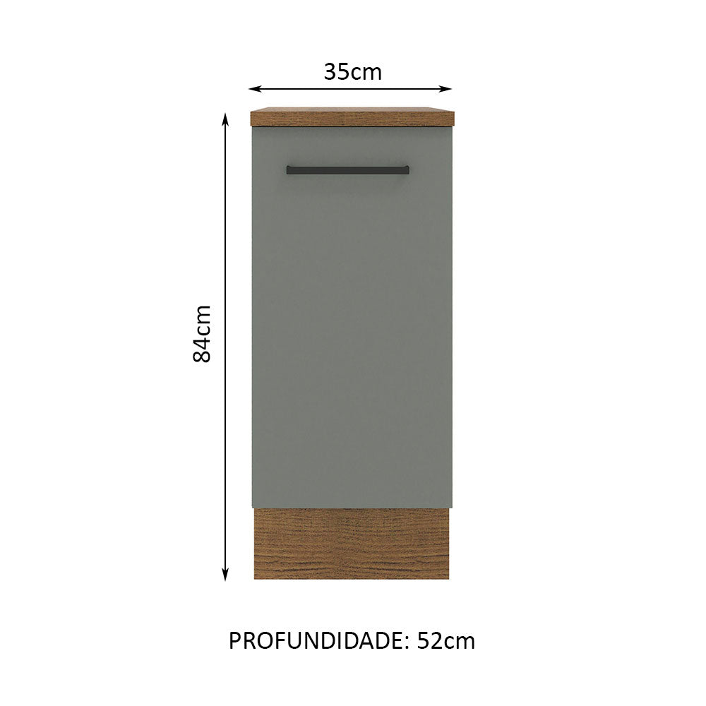 Balcão Madesa Agata 35 cm 1 Porta Rustic/Cinza