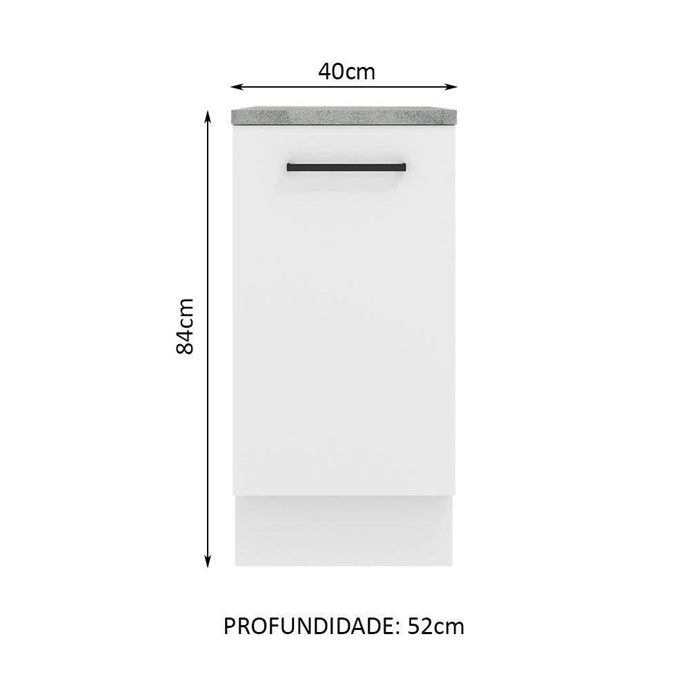 Balcão Madesa Agata 40 cm 1 Porta Branco