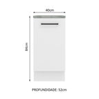 Balcão Madesa Agata 40 cm 1 Porta Branco