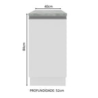 Balcão Madesa Glamy 40 cm 1 Porta Branco