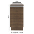 Balcão Madesa Glamy 40 cm 1 Porta Rustic