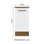Balcão Madesa Agata 40 cm 1 Porta Rustic/Branco