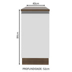 Balcão Madesa Glamy 40 cm 1 Porta Rustic/Branco