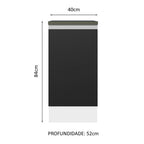 Balcão 100% MDF 40 cm 1 Porta Branco/Preto Acordes Madesa