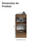 Balcão de Cozinha 40 cm 1 Porta Rustic/Crema Vik Madesa